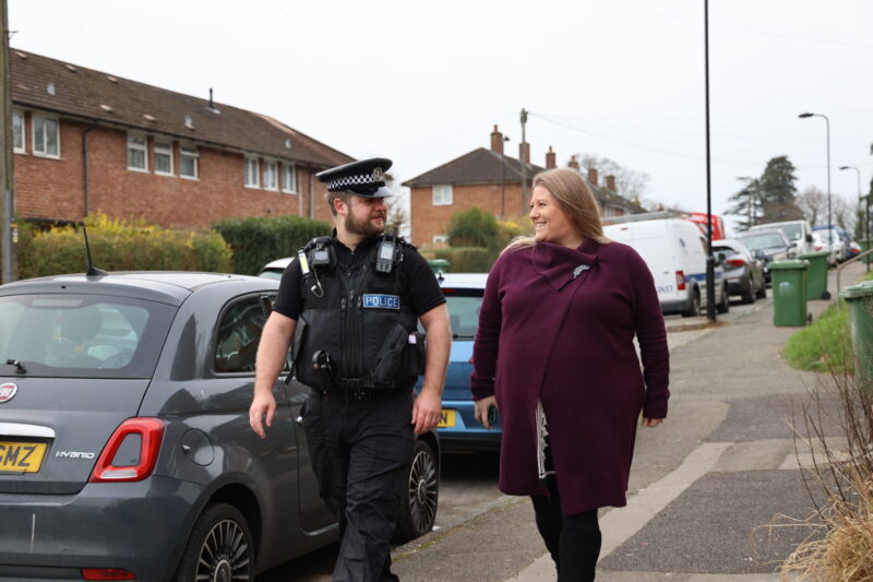 PC Luke Peskett and PCC Donna Jones on patrol in Southampton